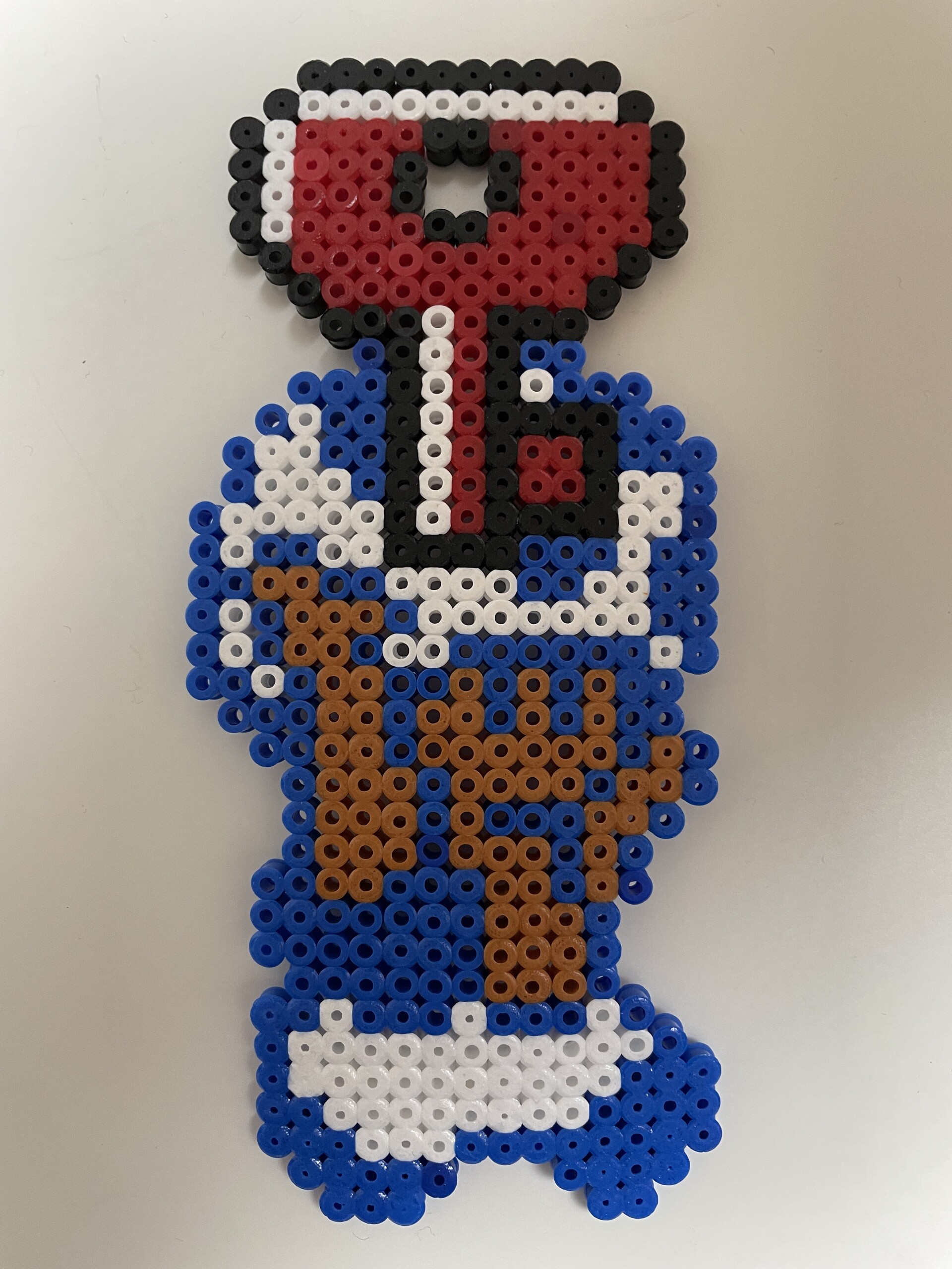 Toad with a key – fuse bead design 015