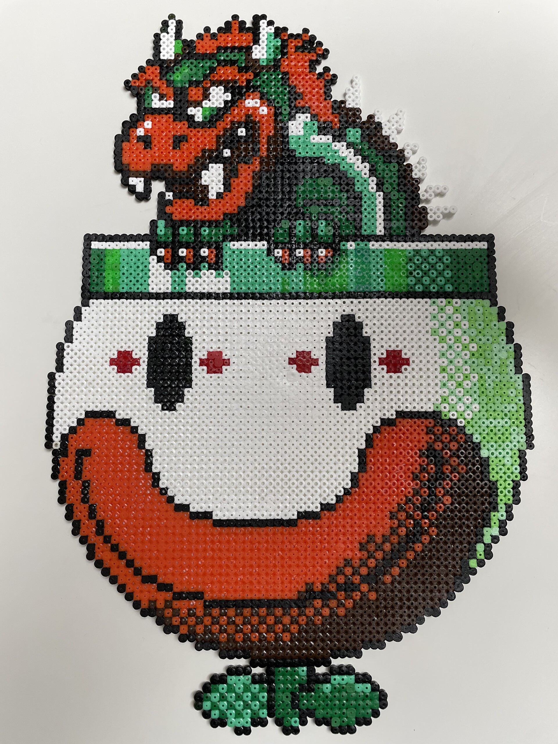 Bowser in the Koopa Clown Car – fuse bead design 025