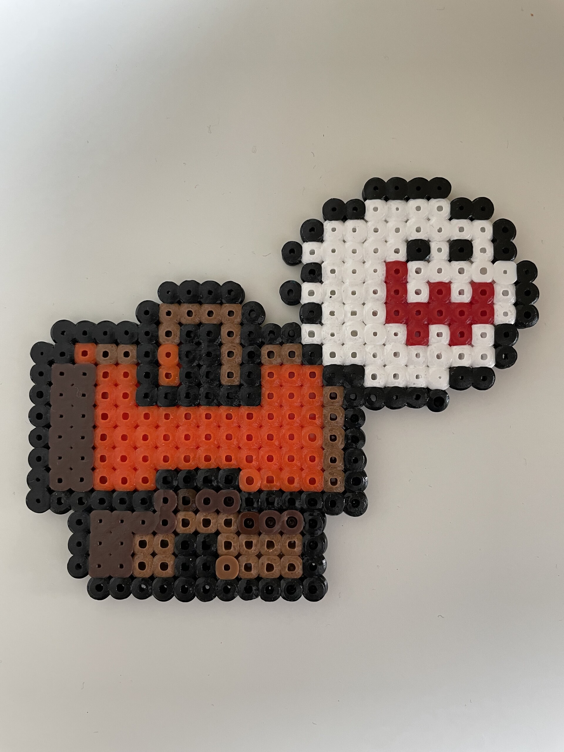 Boo & wooden sign – fuse bead design 044